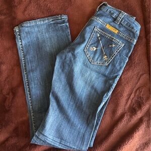 Cowgirl Tuff Blue Boot Cut Jeans with Arrow Embroidery